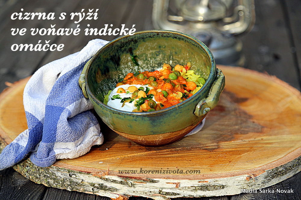Cizrna s rýží ve voňavé indické omáčce je hřejivý pokrm nejen do mrazivých skandinvských dnů..