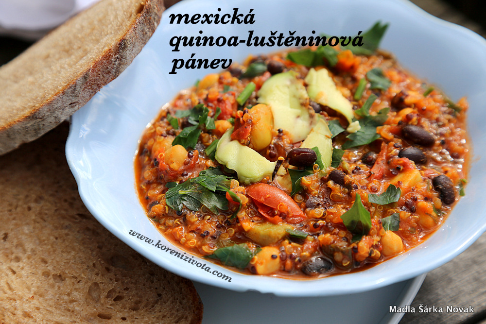 mexická quinoa-luštěninová pánev