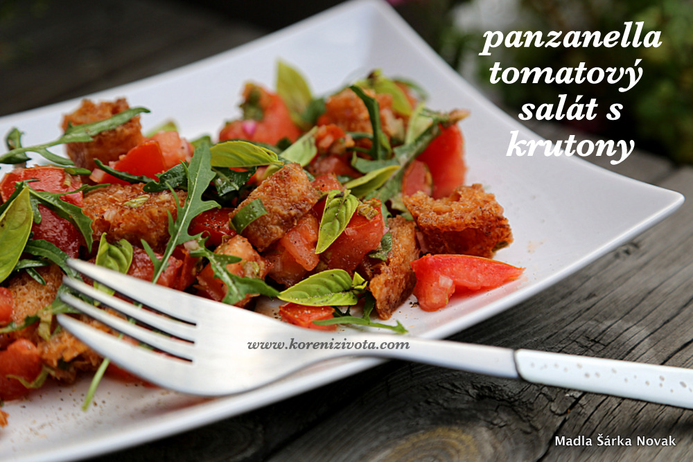 Panzanella tomatový salát s krutony