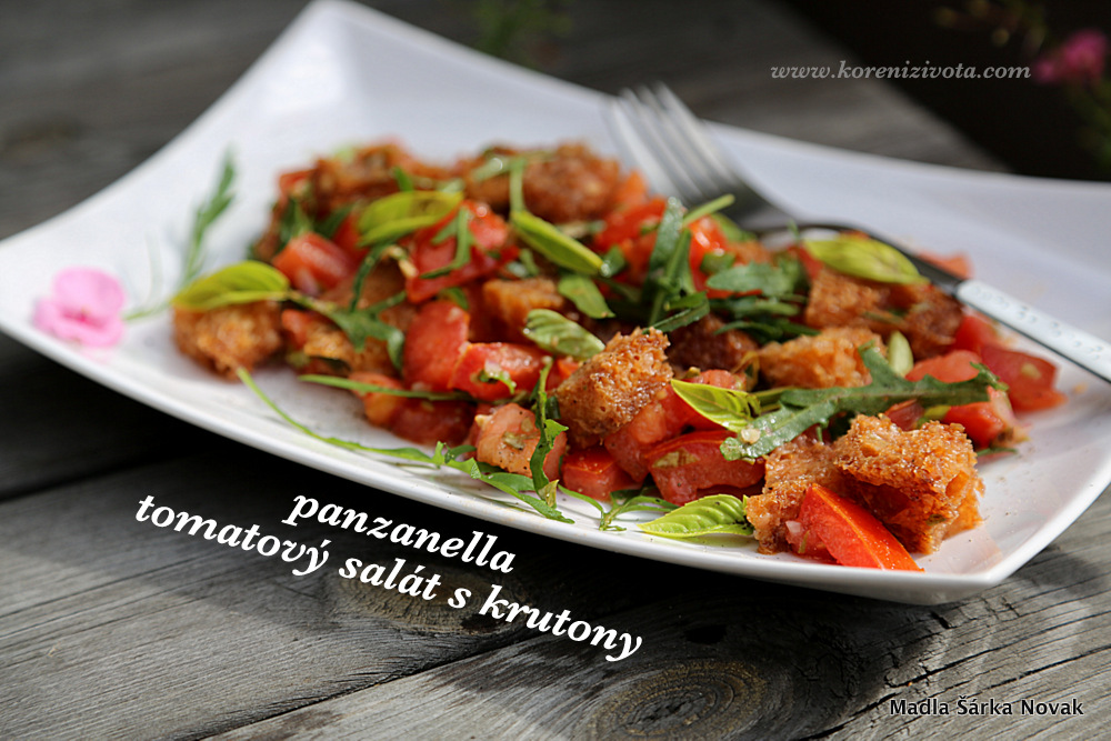 Panzanella tomatový salát s krutony