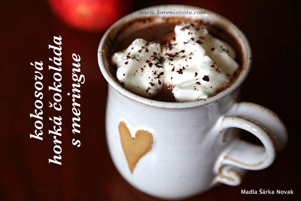 Kokosová horká čokoláda s meringue 