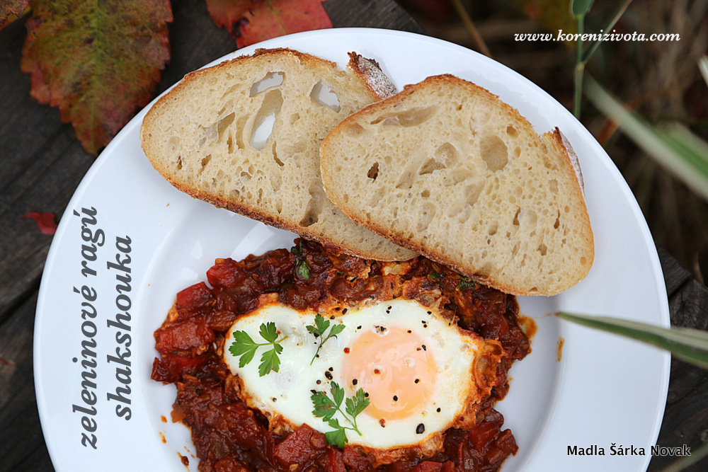 Zeleninové ragú shakshouka je nejlepší podávané s čerstvým pečivem