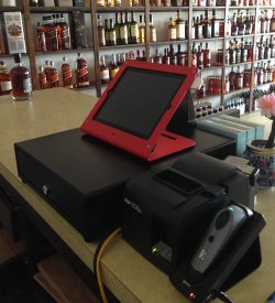 Photo by Becky McCray. The new iPad POS set up in our store.