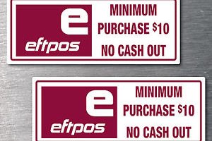 Minimum EFTPOS sign